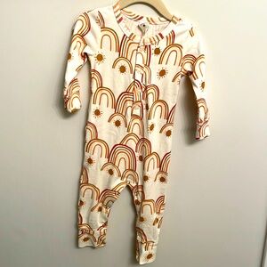 Kate Quinn long sleeve union suit | neutral rainbow | cotton interlock - 18-24m